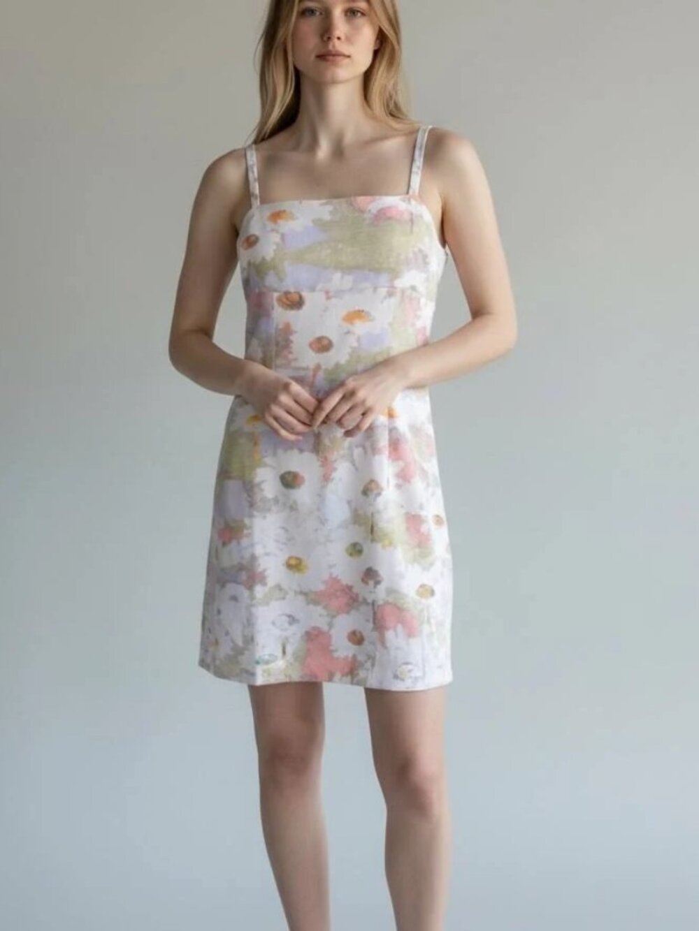 NWT Urban Outfitters Abstract Floral Print Satin Multicolor Dress Medium
